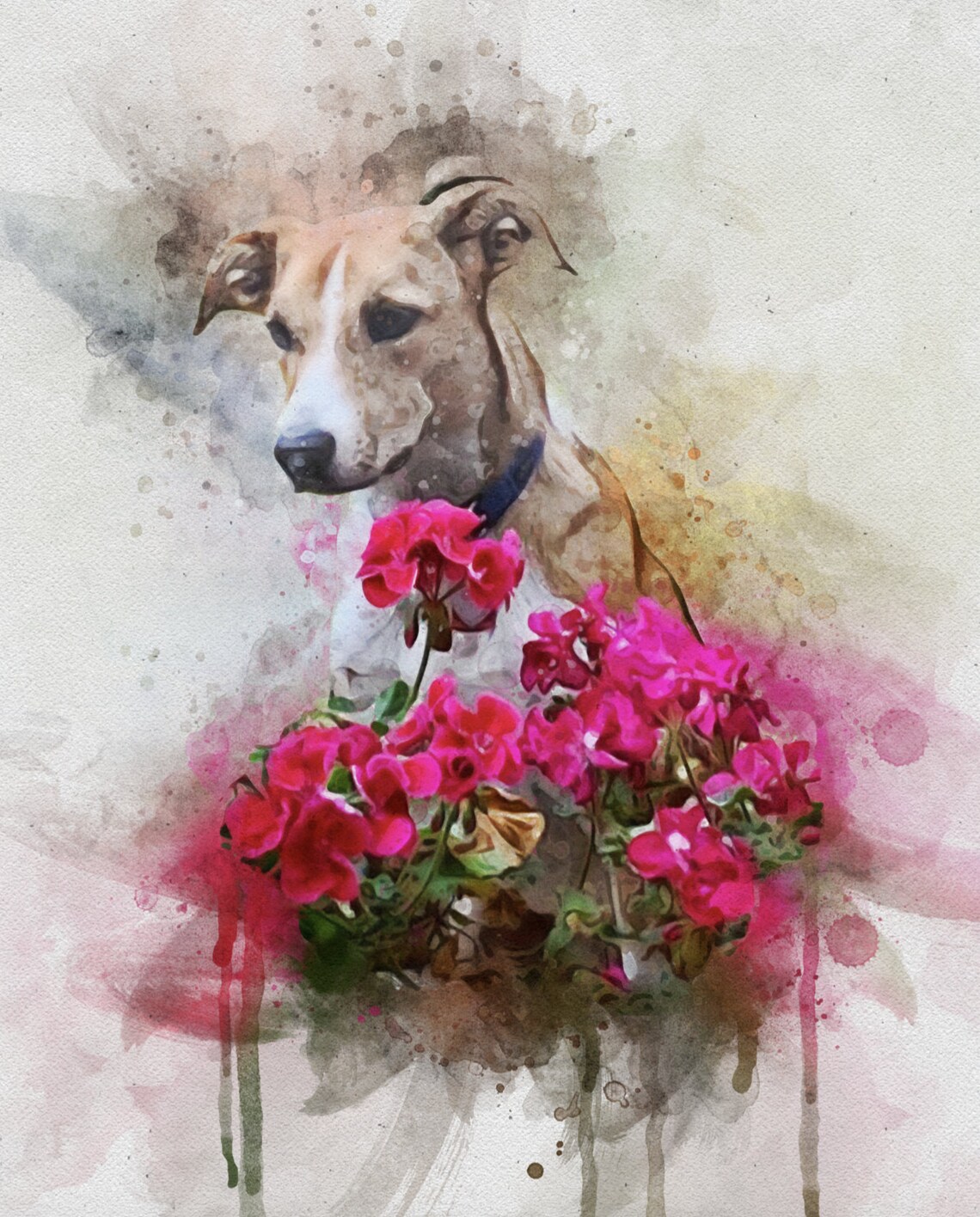 Custom Dog Memorial Watercolor Pet Portrait Art Print - Image 4