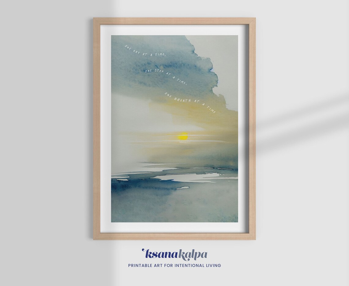 One Day At A Time Therapy Office Watercolor Print