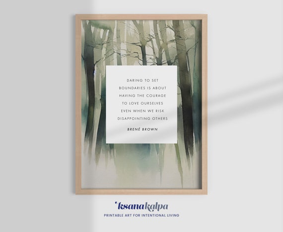 Brene Brown Boundaries Quote Brene Brown Print Office Decor Therapy Office Wall Art Therapist Decor Mental Health Psychologist