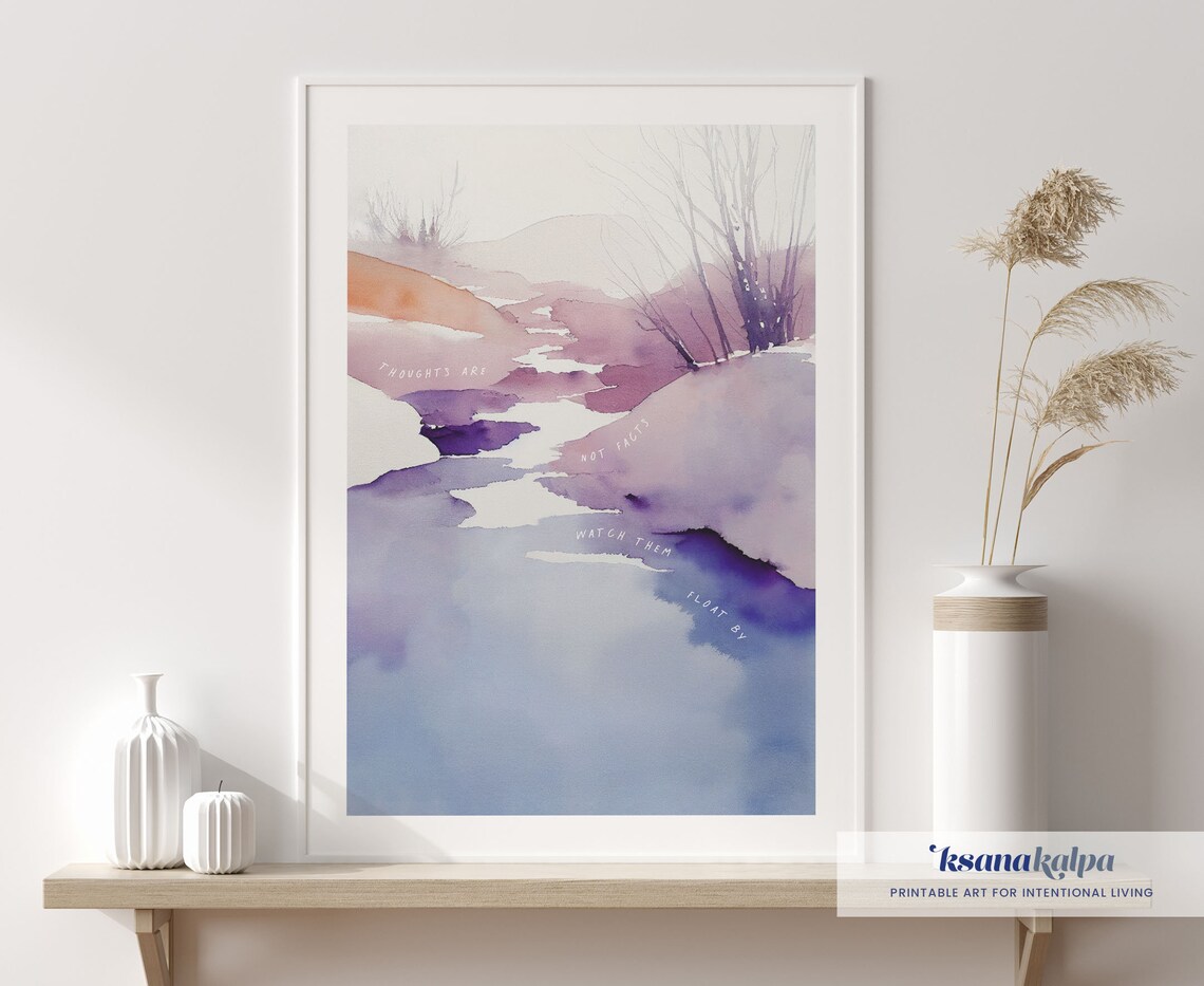 Watch Thoughts Float By Therapy Office Art Print - Image 4