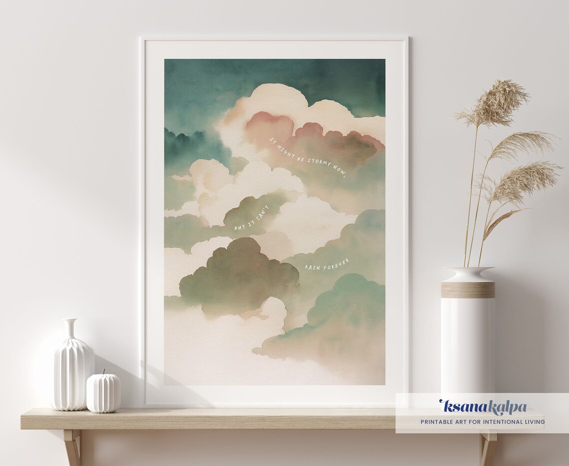 Can 27t Rain Forever Watercolor Art Print, Therapist Decor - Image 4