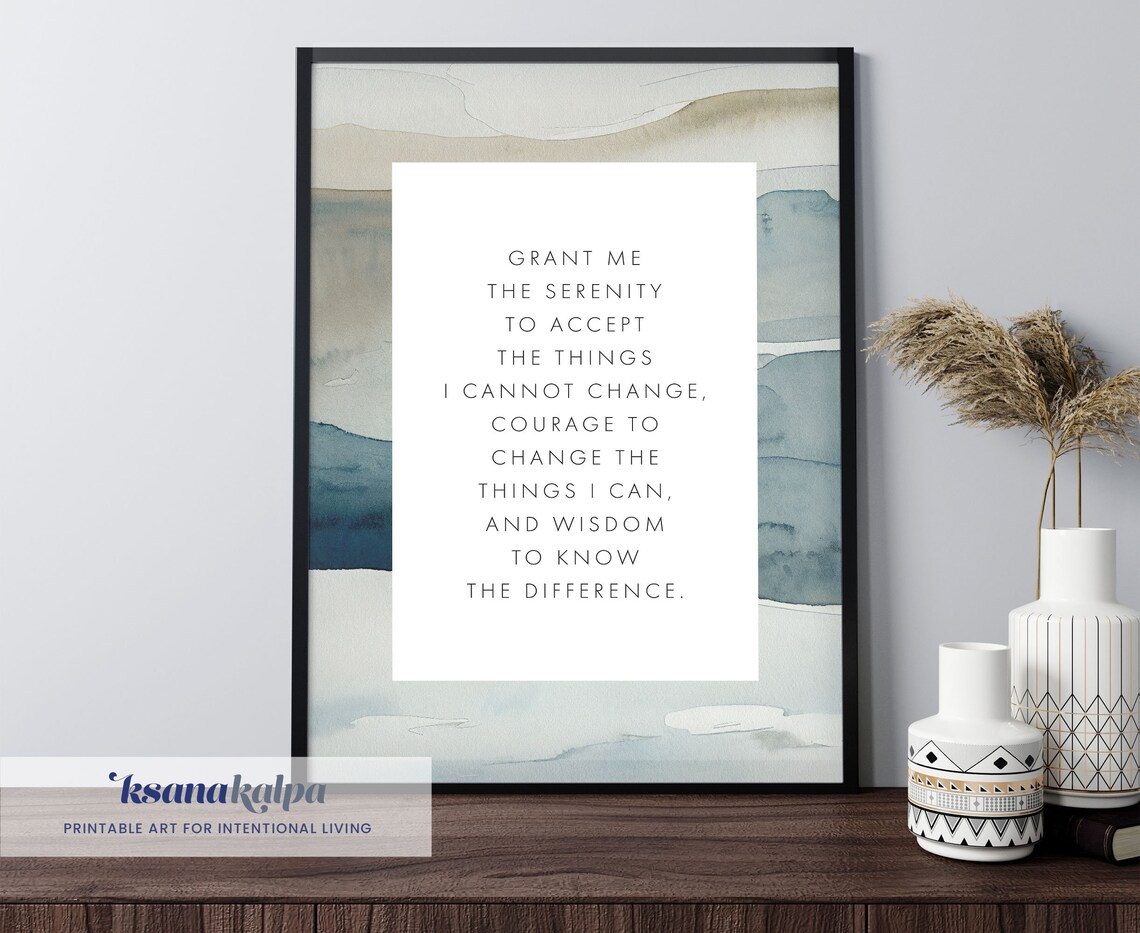 Serenity Prayer Non Religious Psychology Quote Art Print - Image 3