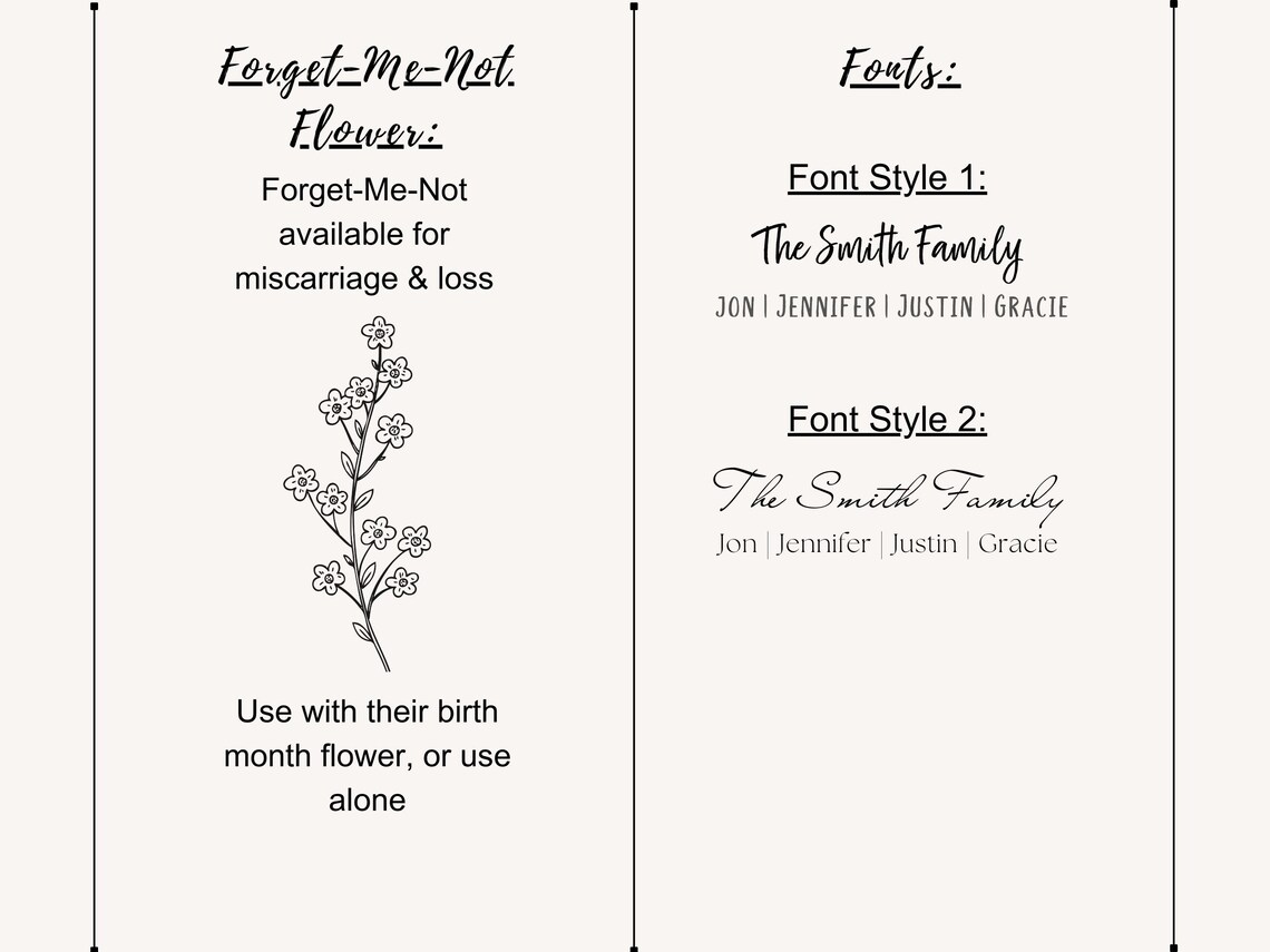 Birth Month Flower Custom One-Line Drawing Gift - Image 3
