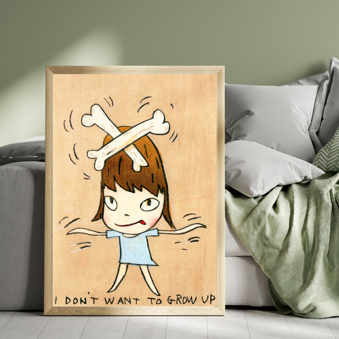 Yoshitomo Nara I Dont Want to Grow Up Crossbones Girl Wall Art - Image 5