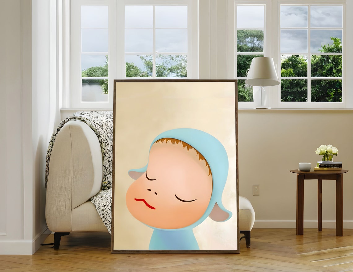Yoshitomo Nara Dreamy Child In Baby Blue Sleeping Portrait Poster - Image 3