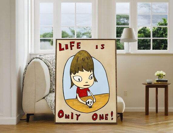 Yoshitomo Nara Life Is Only One Girl With Skull Japanese Art Poster