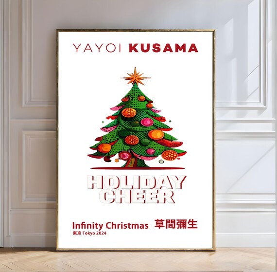 Yayoi Kusama Holiday Cheer Infinity Christmas Tree Tokyo 2024 Poster