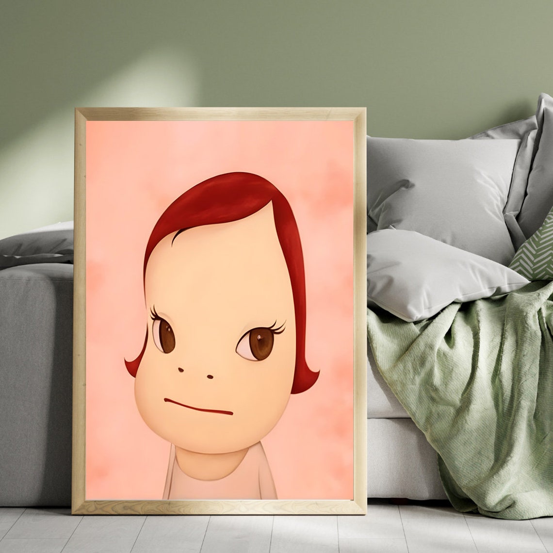 Yoshitomo Nara Girl 2006 Red Haired Big Eyed Child Portrait Poster - Image 2