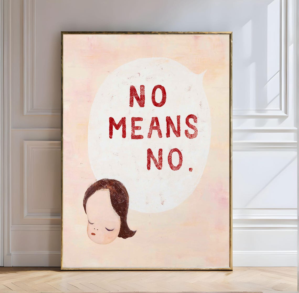 Yoshitomo Nara No Means No 1995 Red Speech Bubble Art Poster