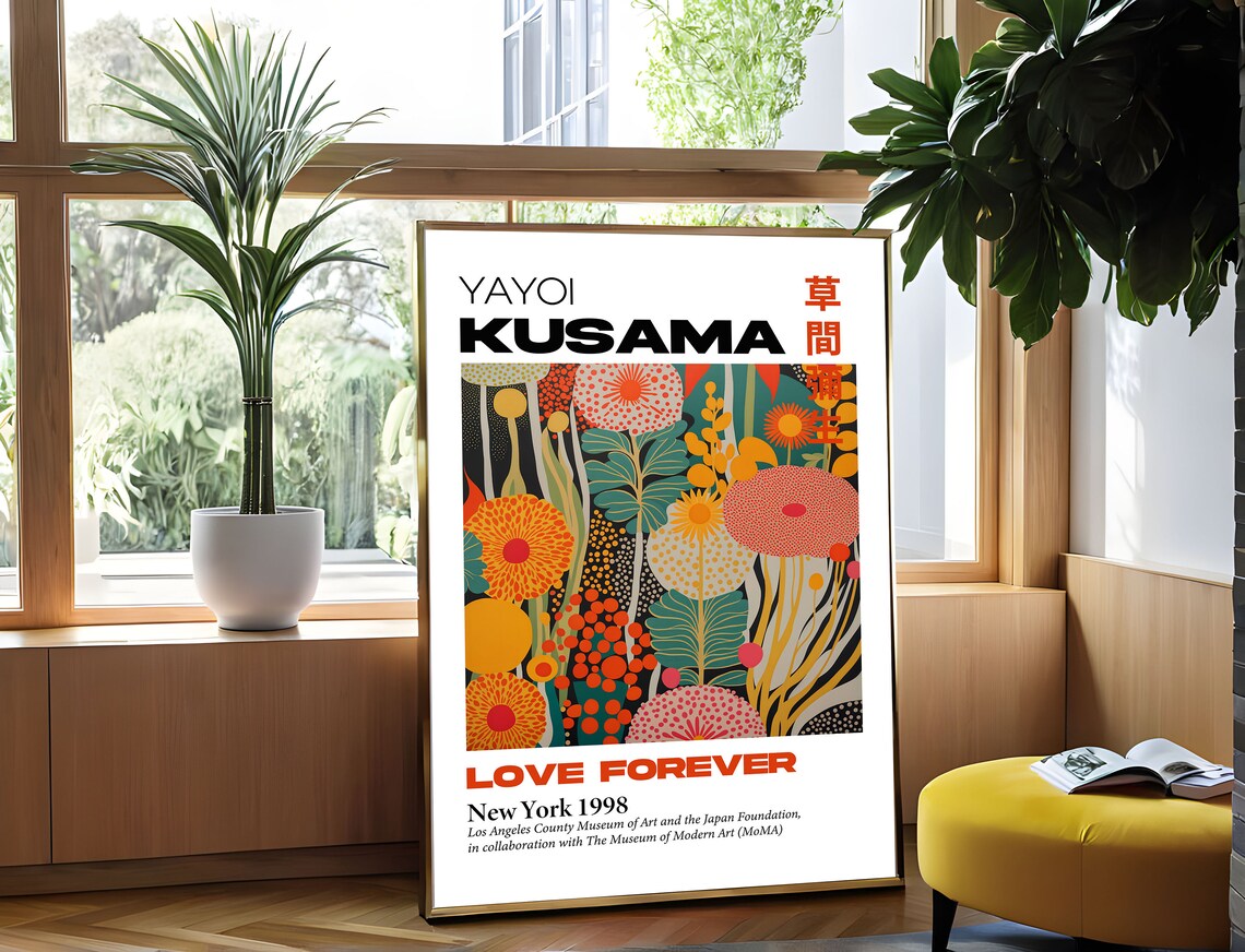 Yayoi Kusama Love Forever New York 1998 Floral Garden Art Poster - Image 3