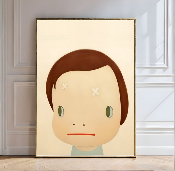 Yoshitomo Nara Itchy And Scratchy 2000 Yoshitomo Nara Minimalist Large Eyes Character Art Print Modern Art Neutral Expression