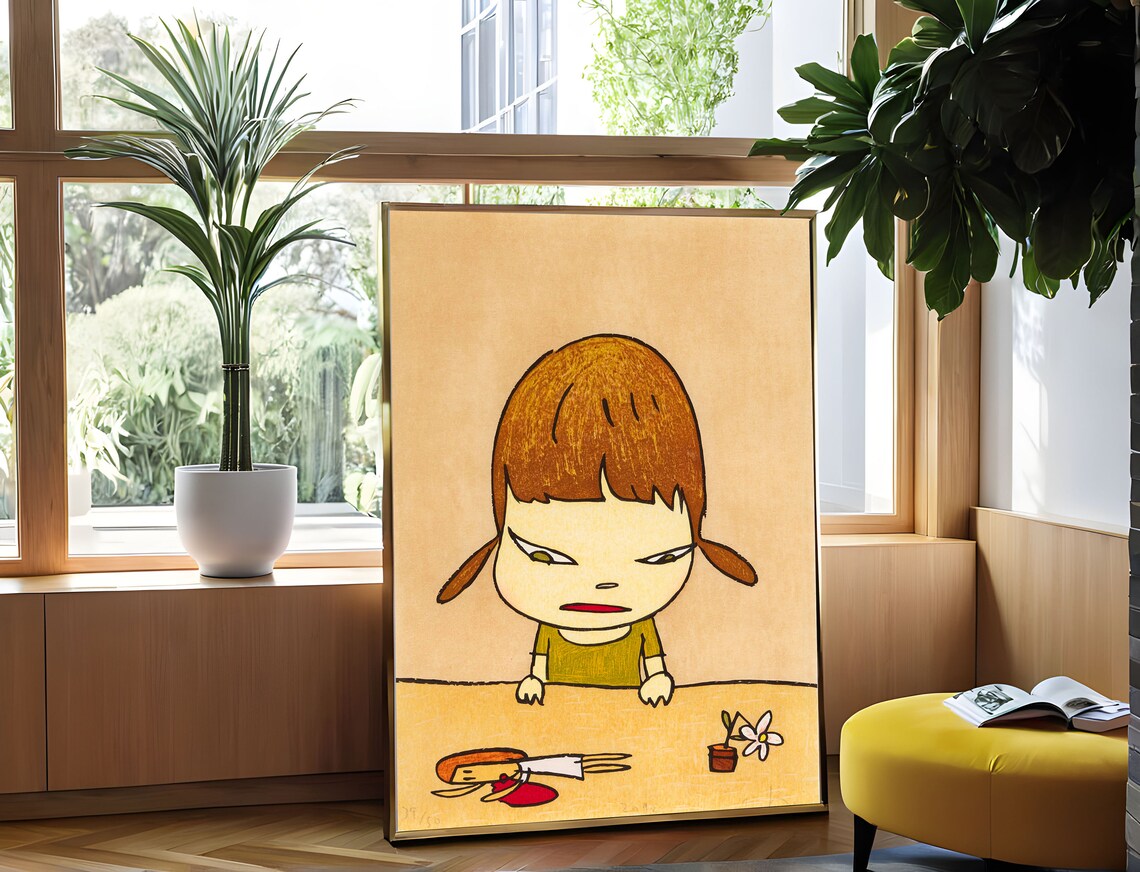 Yoshitomo Nara Broken Treasures Pigtail Girl With Scissors Poster - Image 2