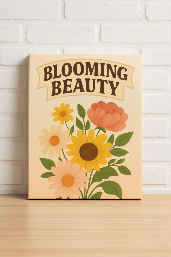 Blooming Beauty Retro Daisy Sunflower Floral Bouquet Vintage Style Poster