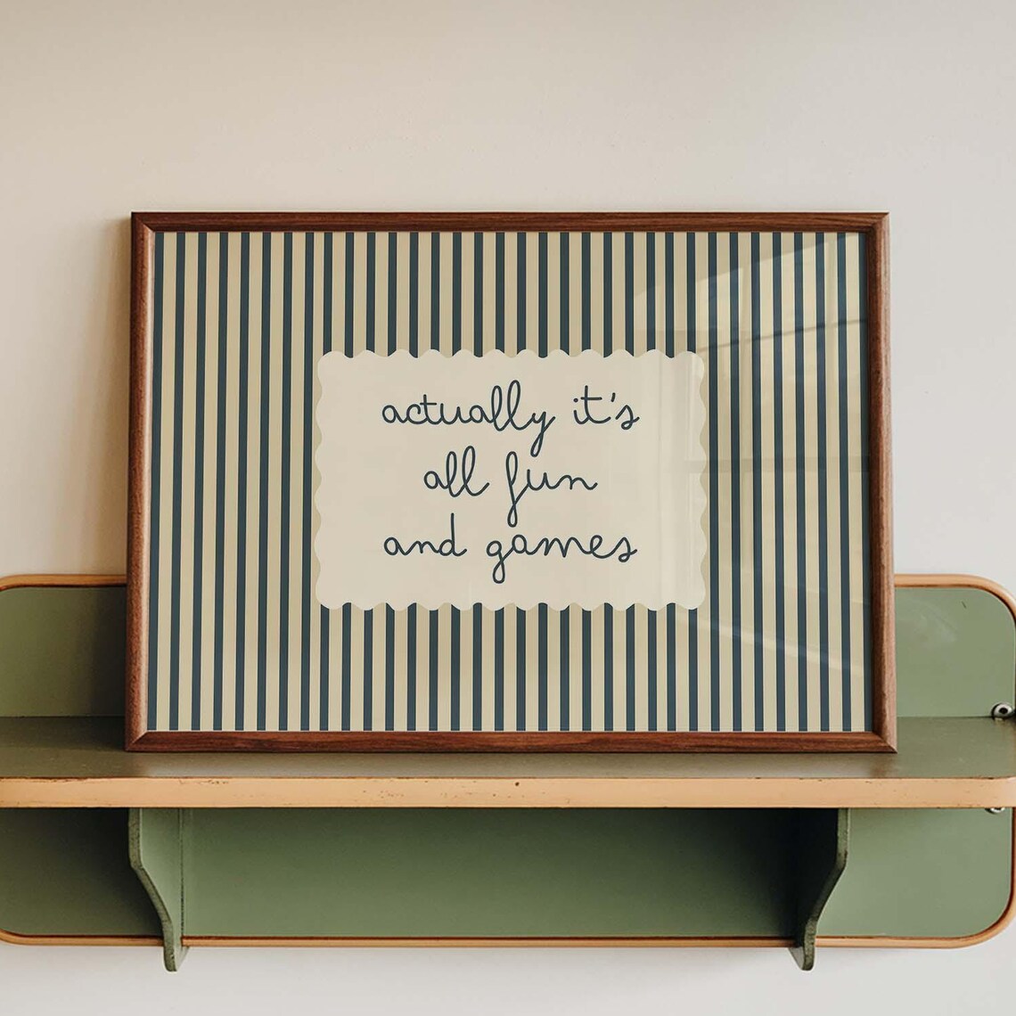 Actually Its All Fun And Games Funny Quote Striped Wall Decor Poster