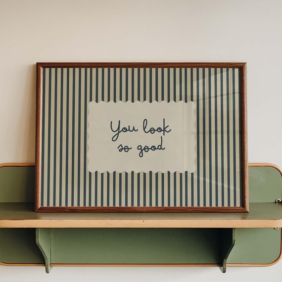 You Look So Good, Navy Striped Bathroom Decor