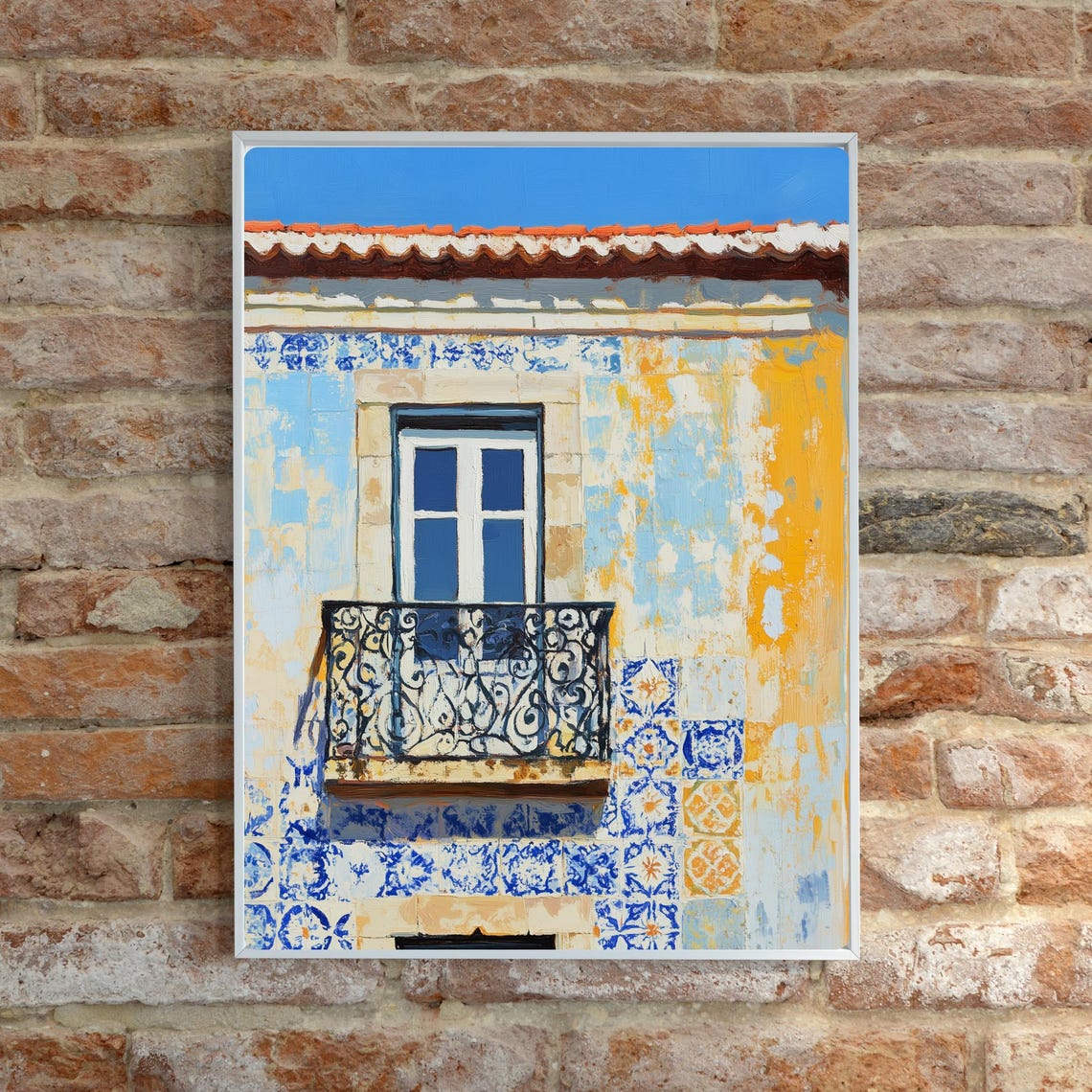 Lisbon Azulejo Tile Balcony Facade Sunny Portugal Travel Poster - Image 6