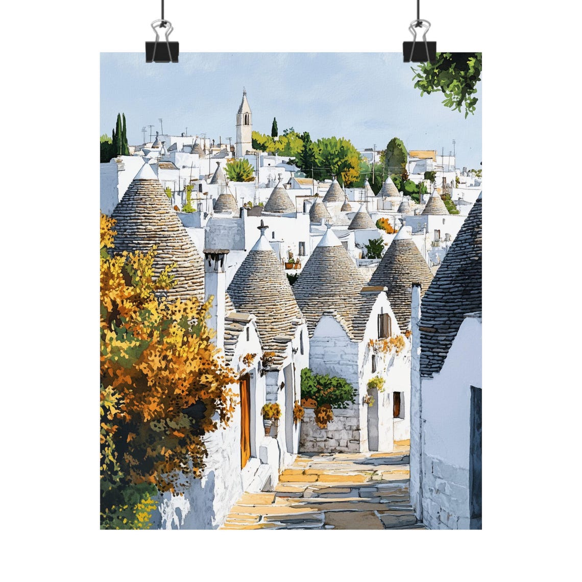 Alberobello Italy White Trulli Village Conical Stone Roofs Poster