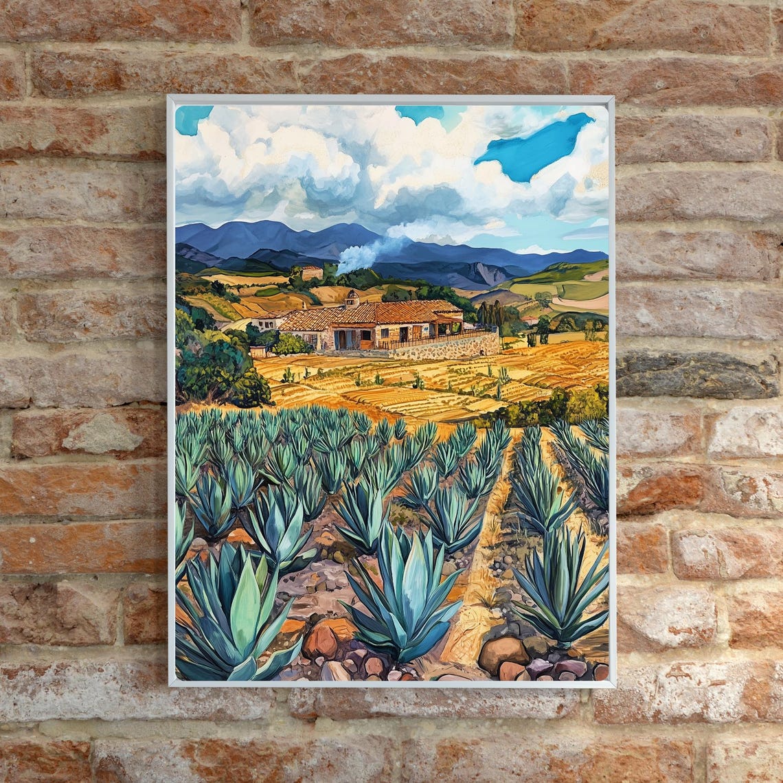 Agave Farm Mexico Desert Landscape Hacienda Mountains Poster - Image 6