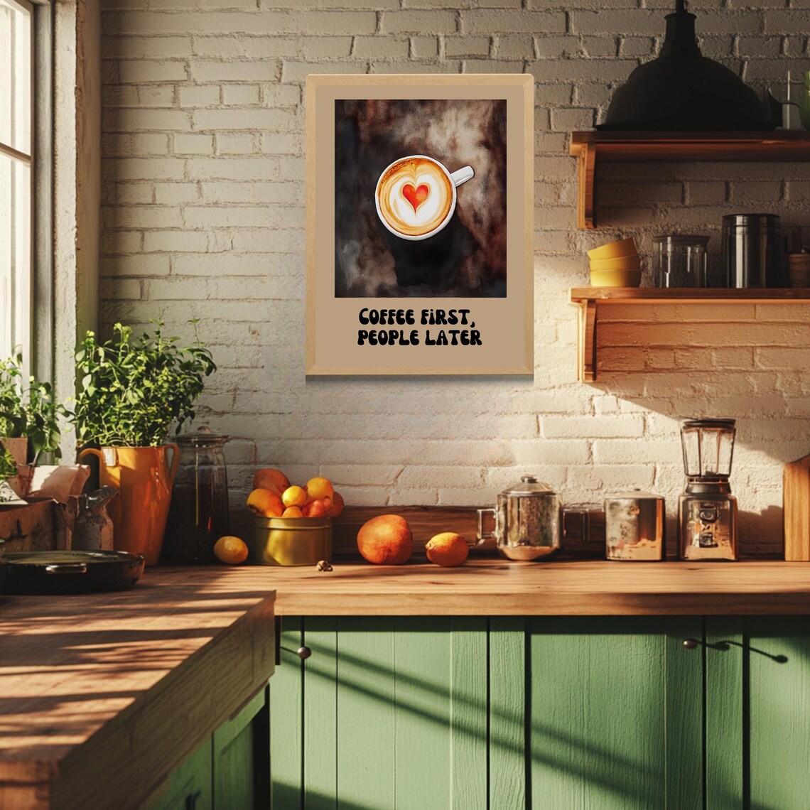 Coffee First People Later Cafe Art Home Decor For Dining Room Breakfast Nook Coffee Sign And Poster Art - Image 5