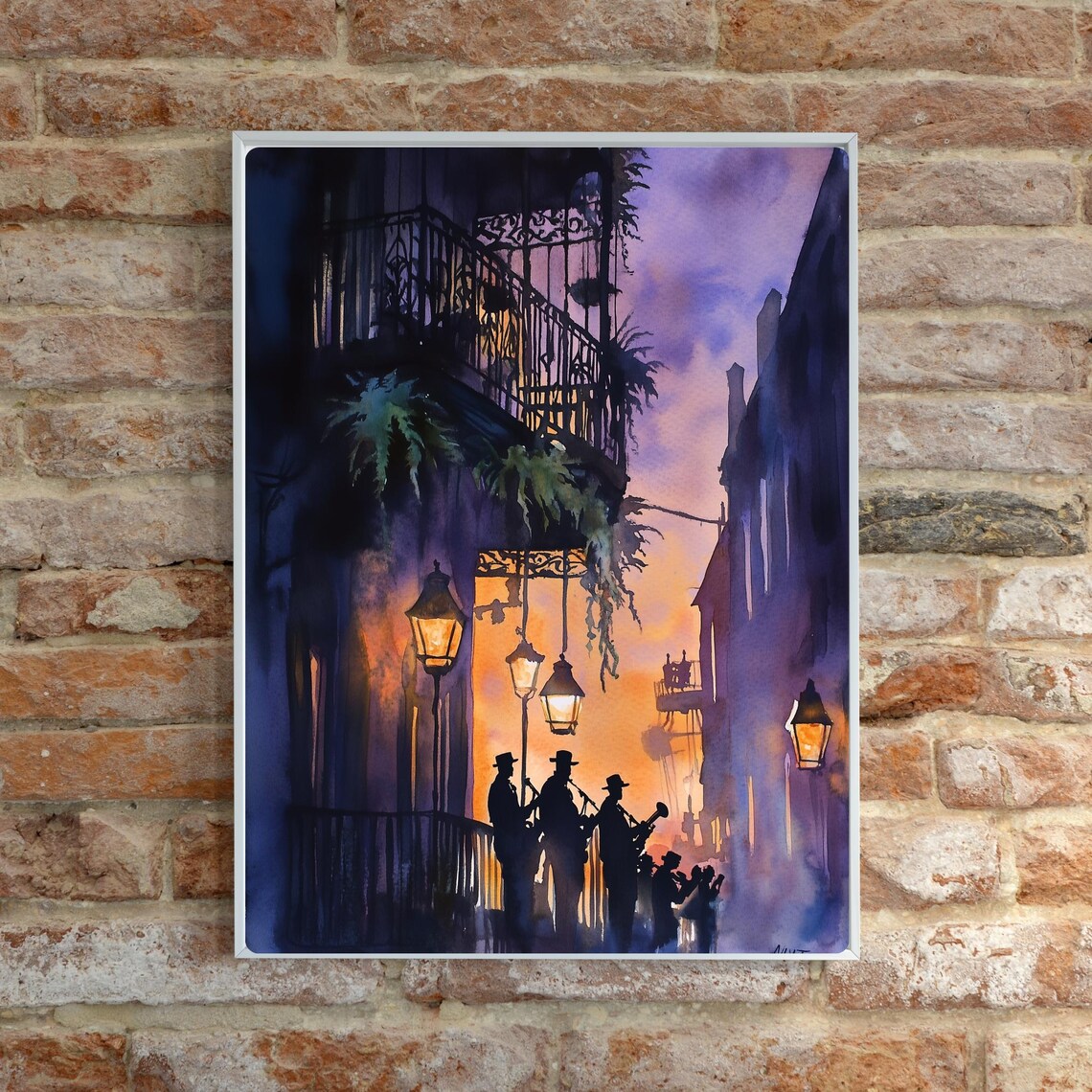 New Orleans Jazz, French Quarter Watercolor Art Print - Image 2
