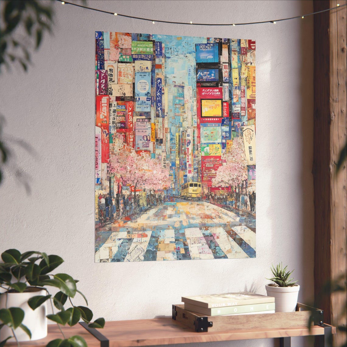 Tokyo Shibuya Street Collage Cherry Blossom Billboards Japan Poster - Image 4