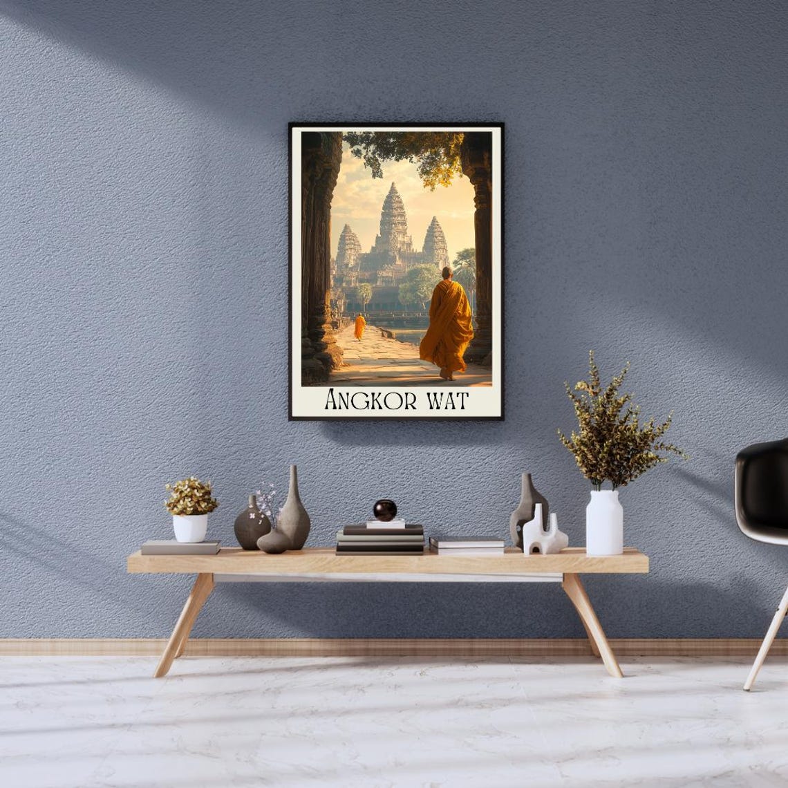 Angkor Wat Poster with Buddhist Monk at the Cambodian Temple - Image 5