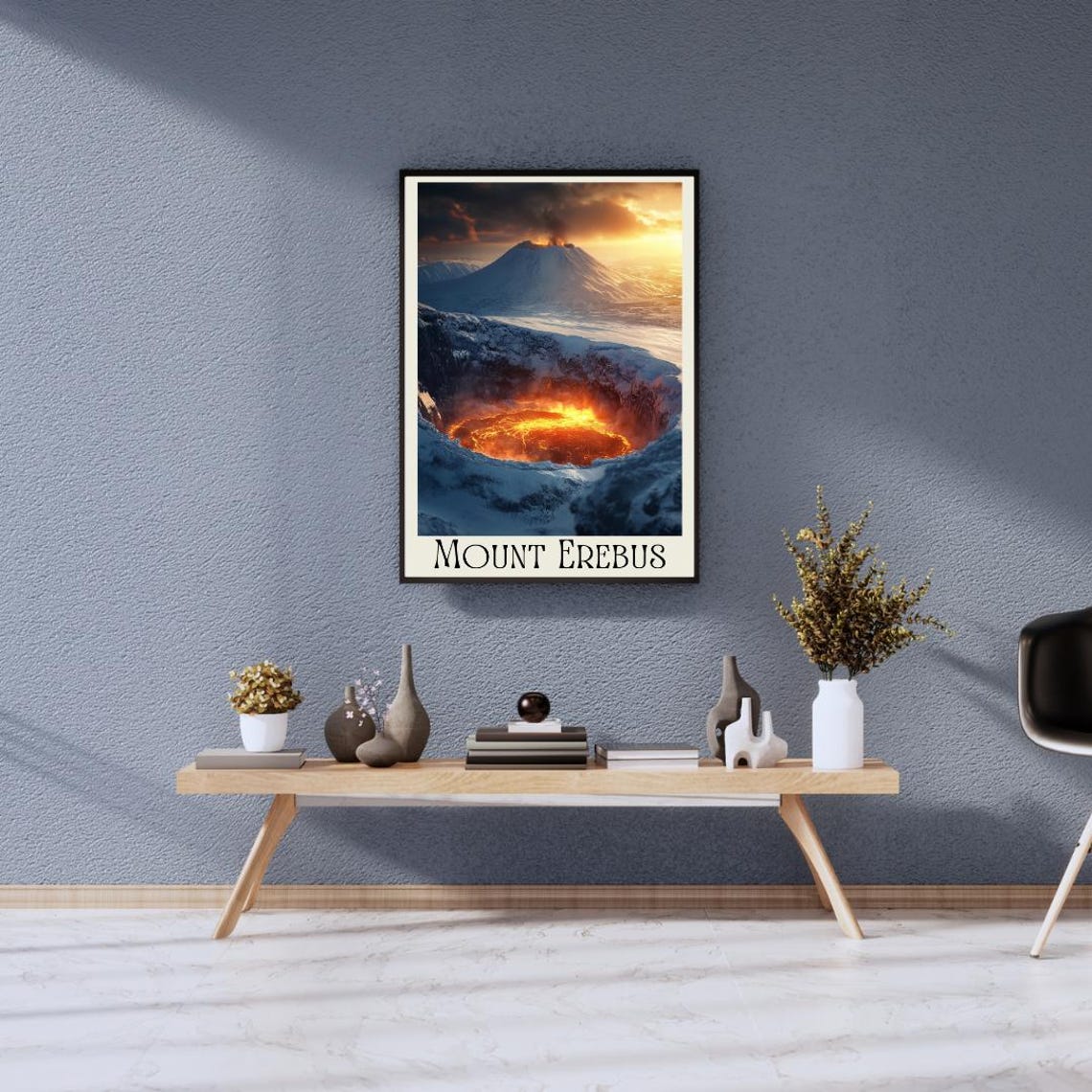 Mount Erebus Antarctica Poster with Lava Lake and Snowy Volcano - Image 5