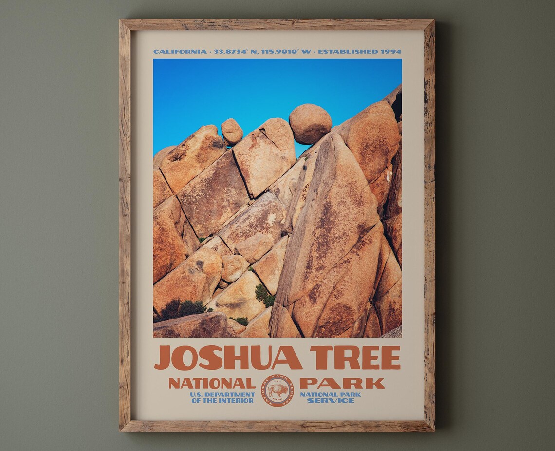 Joshua Tree National Park California Granite Boulders Photo Art Poster