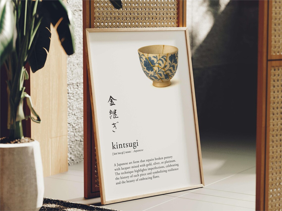 Flower Kintsugi Definition Japanese Language Art Print
