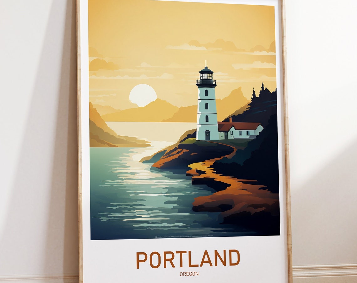 Portland Poster Wall Art Wanderlust Gift Holiday Travel Gift Gift For Her Gift For Him Holiday Gift - Image 2
