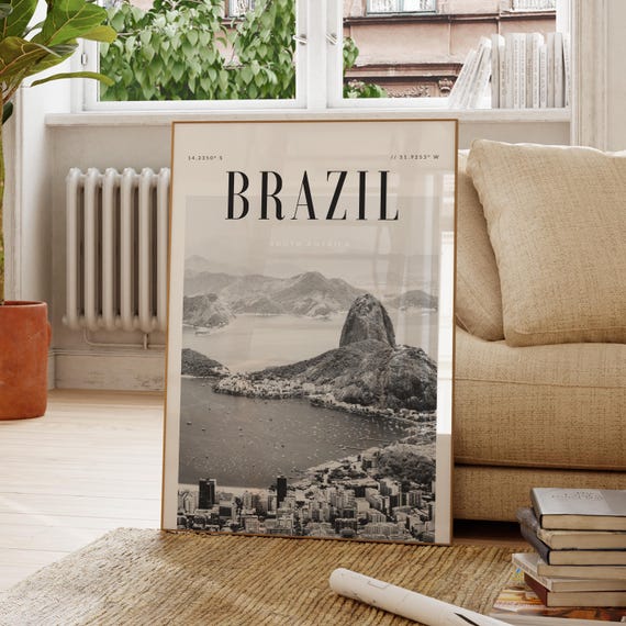 Brazil Modern Travel Wall Art Design Color Print Wanderlust Decor Home Office Lover Gift South America