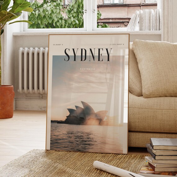 Sydney Opera House Sunset Australia Iconic Landmark Travel Poster