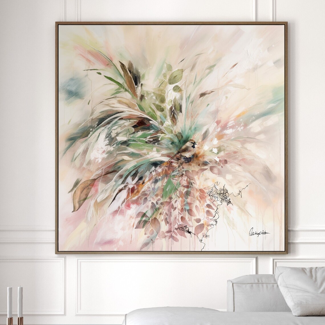 Soft Pastel Abstract Tropical Boho Japandi Art Print