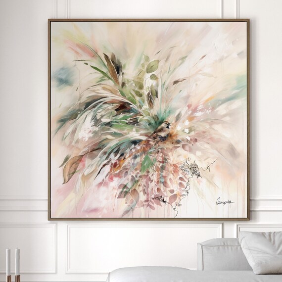 Soft Pastel Abstract Tropical Boho Japandi Art Print