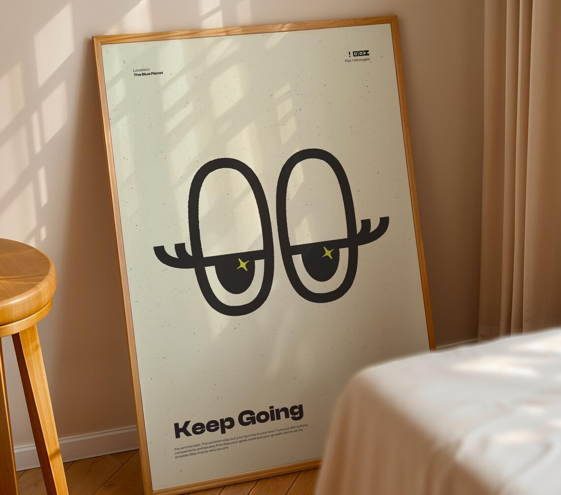 Keep Going Minimalist Abstract Eye Cream Uplifting Typography Poster - Image 2