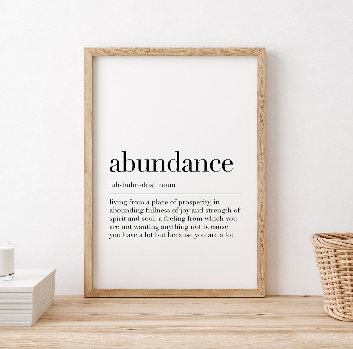 Abundance Definition Poster Inspirational Mindfulness Wall Decor Art - Image 2
