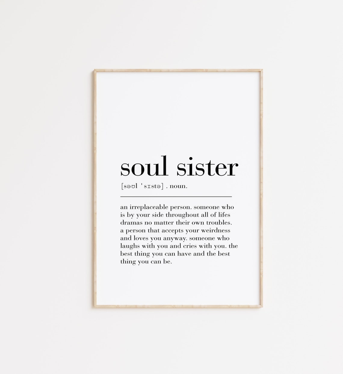 Soul Sister Soul Sister Print Soul Sister Poster Soul Sister Definition Dictionary Print Soul Sister Wall Art Gift For Soul Sister