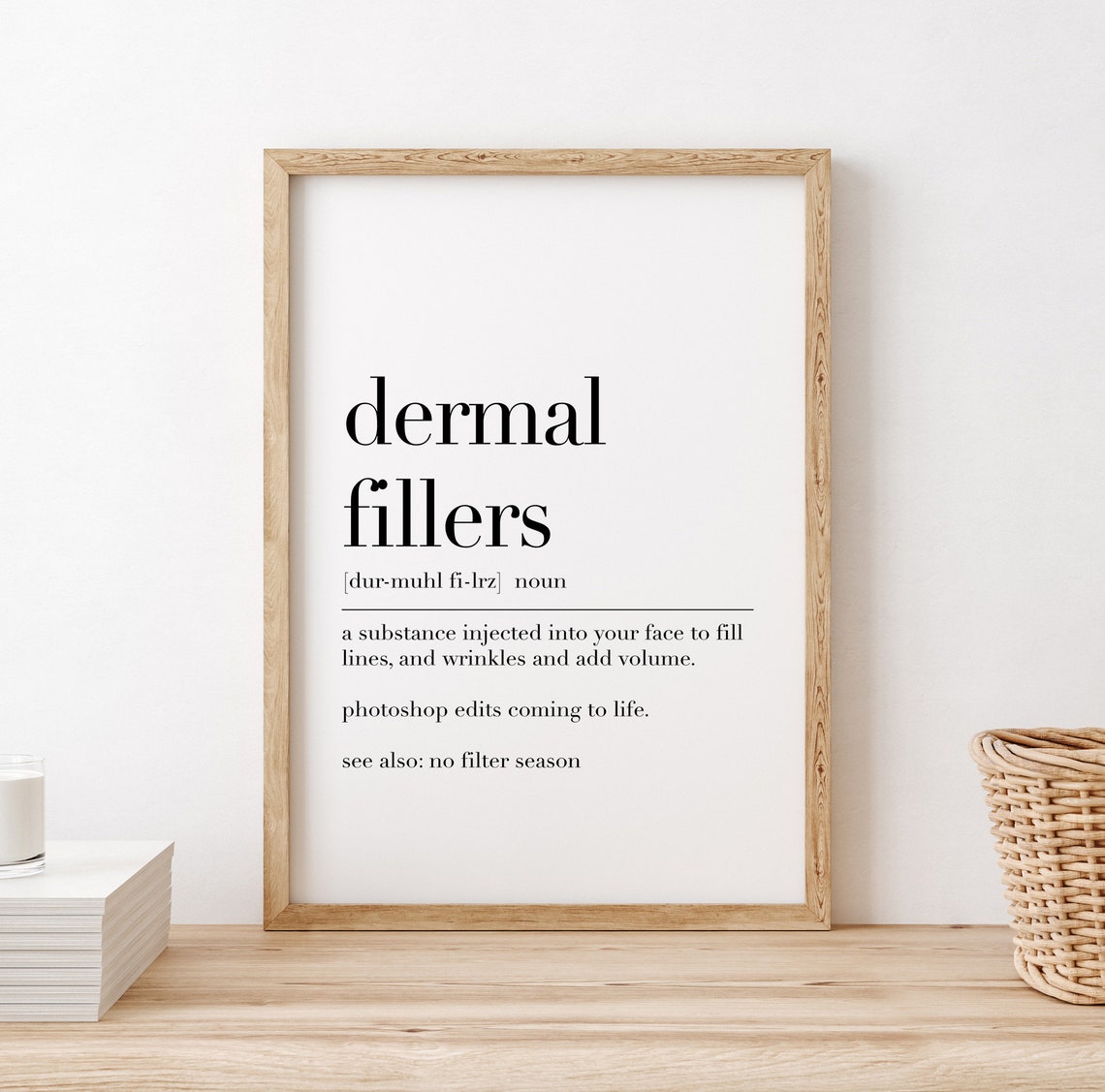 Dermal Fillers Dictionary Definition Poster Funny Aesthetics Salon Art - Image 2