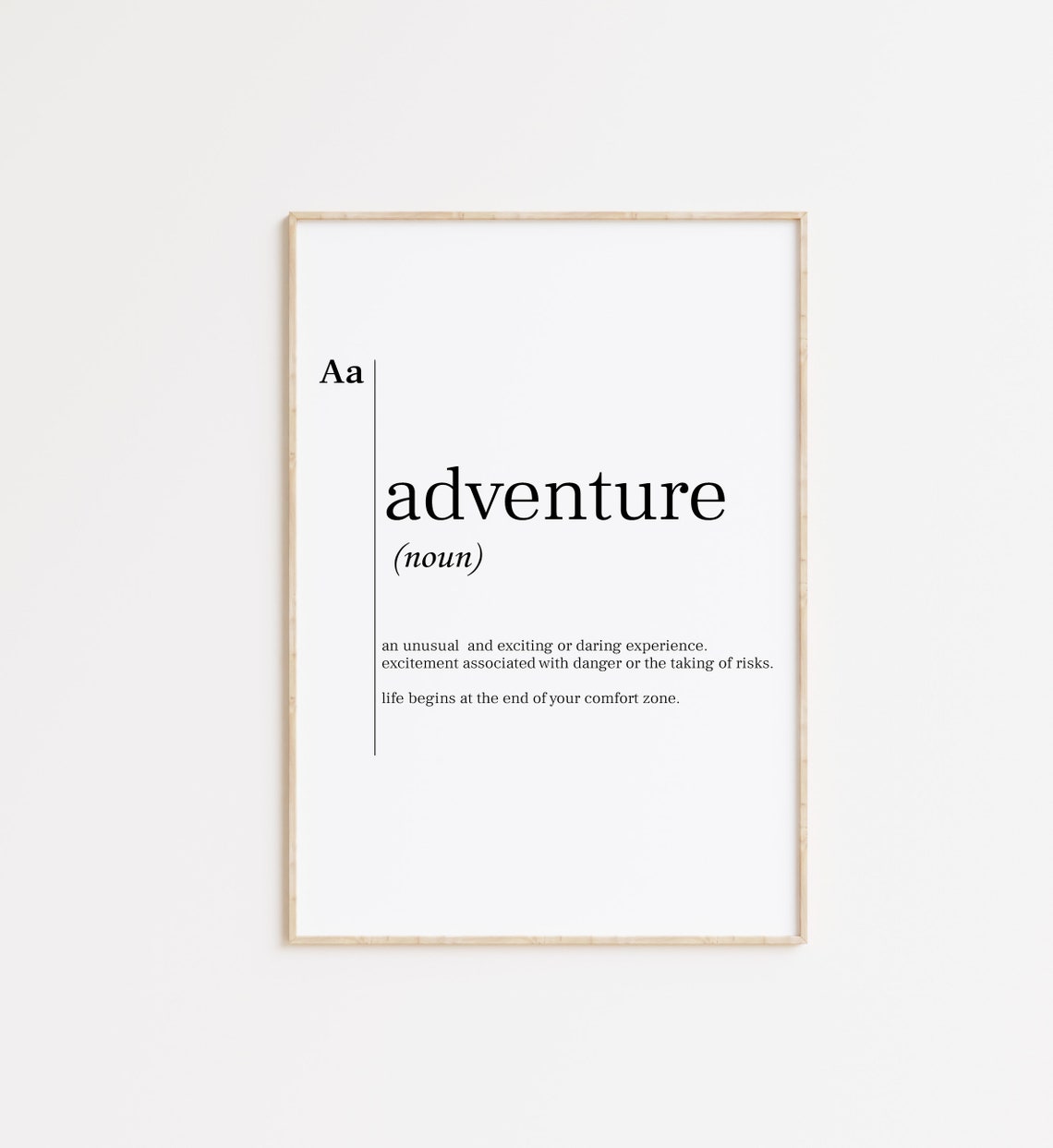 Adventure Noun Dictionary Definition Comfort Zone Quote Poster