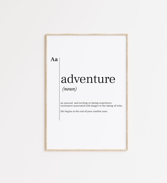 Adventure Noun Dictionary Definition Comfort Zone Quote Poster