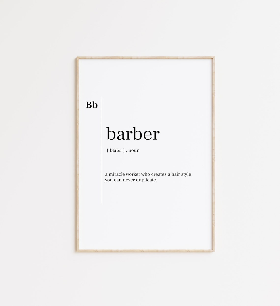 Barber Funny Dictionary Definition Hair Stylist Gift Typography Poster