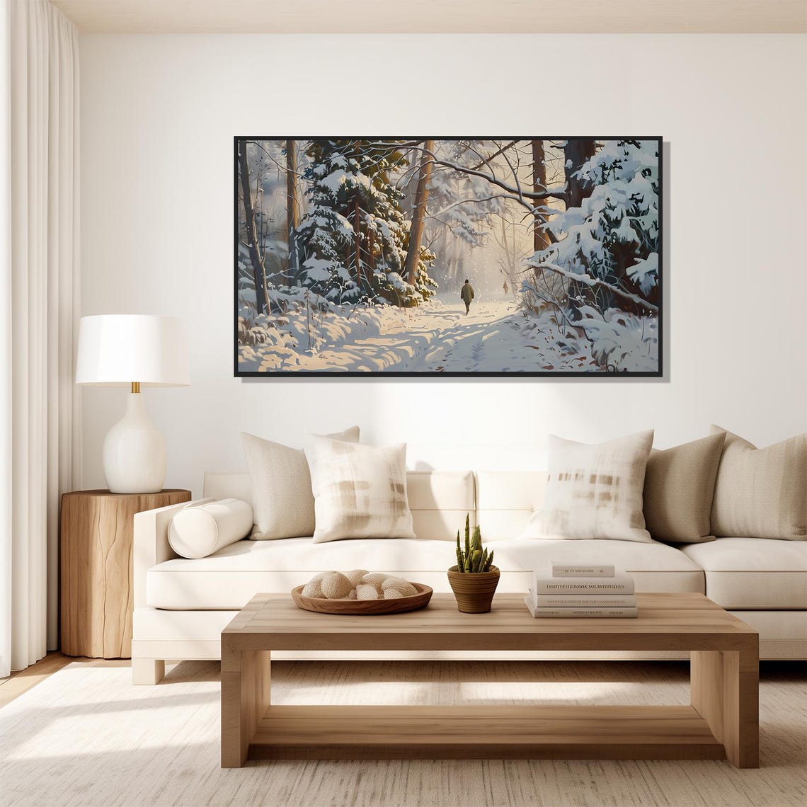 Snowy Forest Walk Winter Snow Morning Sunlight Landscape Poster - Image 5