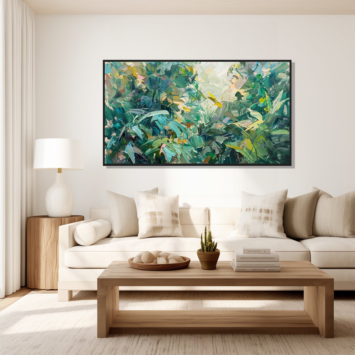 Dense Jungle Oil Painting Wall Art Print Frame Tv Art Tv - Image 5