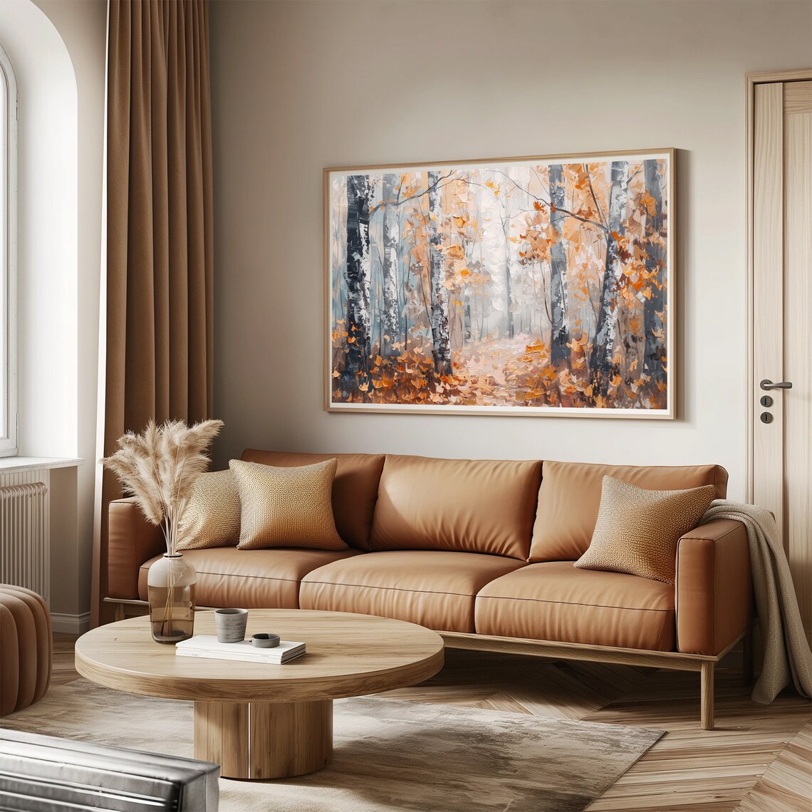 Birch Forest Oil Painting Wall Art Print Frame Tv Art Tv - Image 3