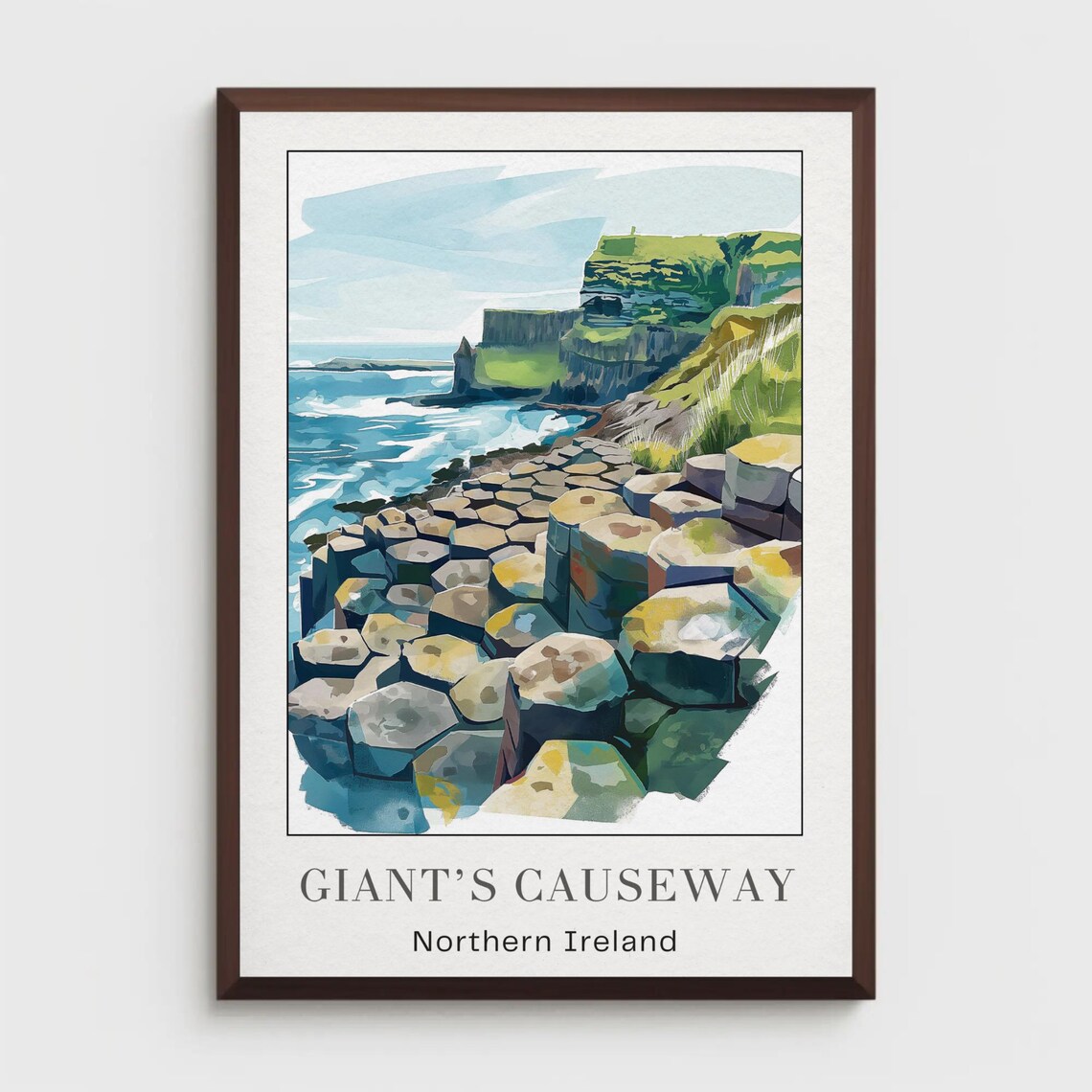 Giants Causeway Poster Print Northern Ireland Travel Wall Art