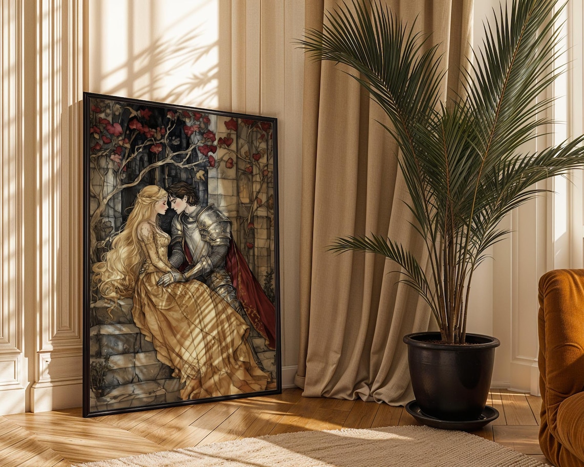 Medieval Lovers Romantic Fairytale Art Print - Image 2