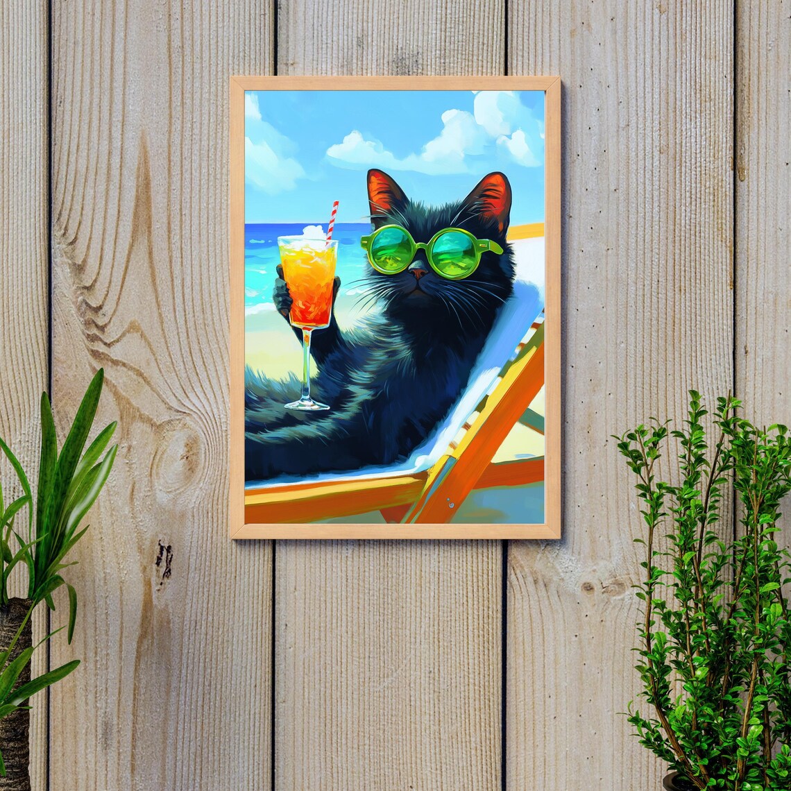 Sunbathing Cat Art Print, Matisse-Inspired Cat - Image 2