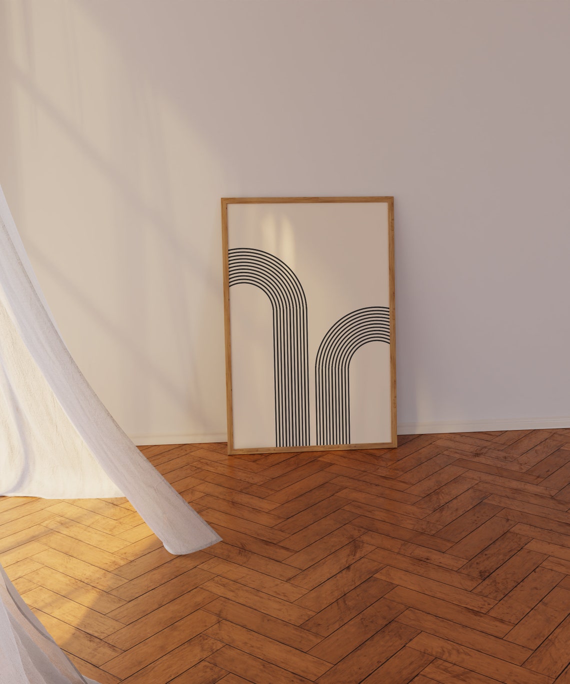 Black Line Double Arch Minimalist Geometric Calm Decor Poster - Image 4