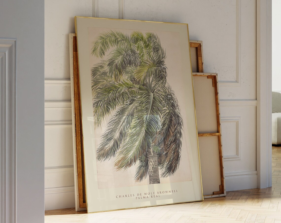 Charles De Wolf Brownell Palma Real Palm Tree Watercolor Poster - Image 4