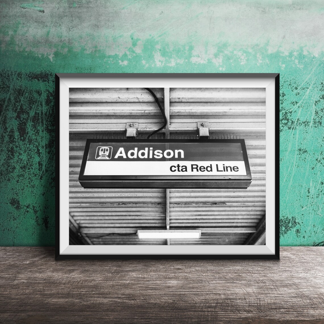 Addison Red Line CTA El Sign, Chicago Travel Poster - Image 2